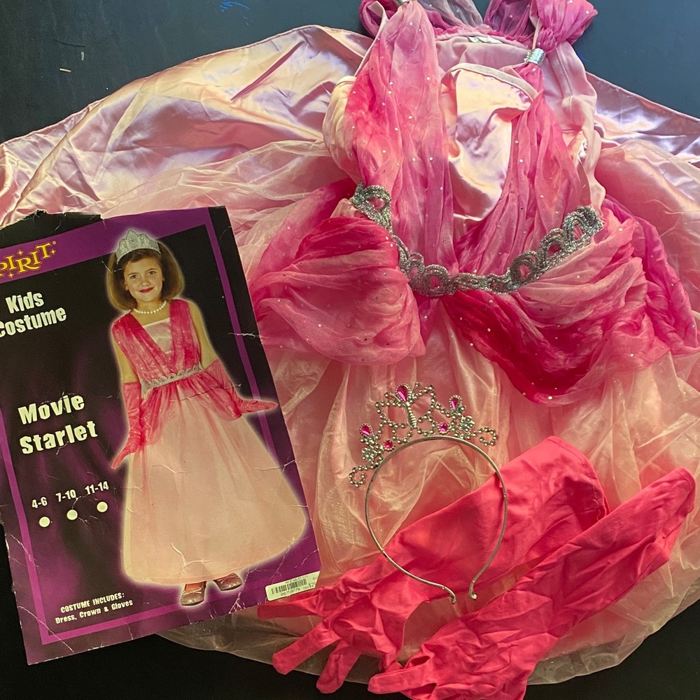 Kids movie starlet costume, Halloween, pink princess gown